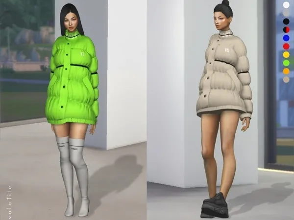 Alpha u2605 Versus Puffer Coat u2605 - The Sims 4 Custom Content
