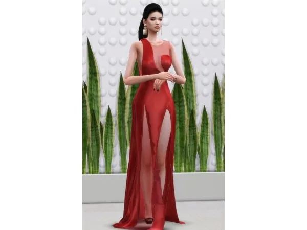 Alpha End Of Year Gift Dourado Dress - The Sims 4 Custom Content