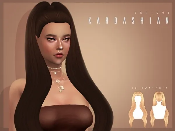 Maxis Match [EnriqueS4] Kardashian Hairstyle - The Sims 4 Custom Content