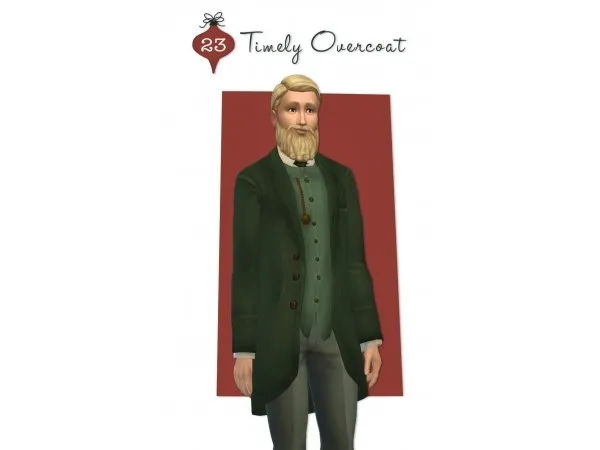 Maxis Match Day 23 Timely Overcoat by linzlu - The Sims 4 Custom Content