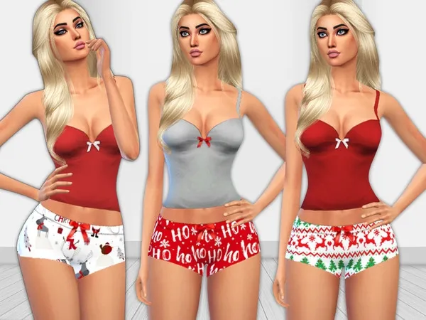 Alpha Xmas Casual Pyjamas - The Sims 4 Custom Content