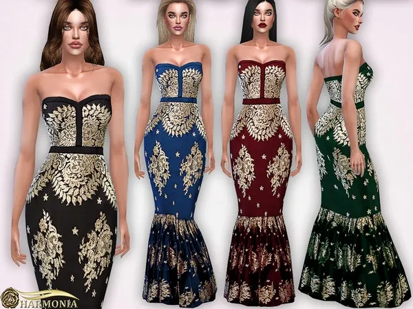 Alpha Mermaid Lace Embroidery Prom Dress - The Sims 4 Custom Content