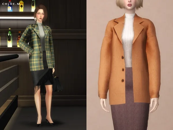 Alpha ChloeM Woolen Overcoat - The Sims 4 Custom Content
