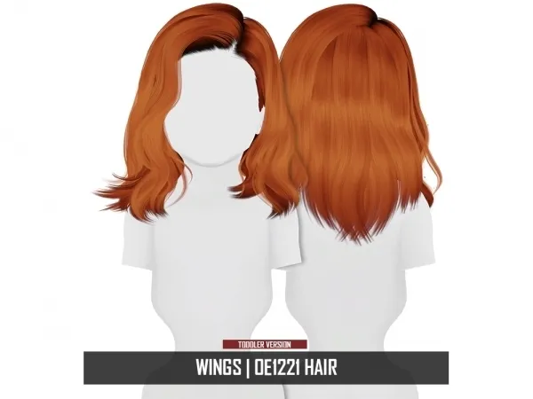 Alpha WINGS OE1221 HAIR TODDLER VERSION by redheadsims - The Sims 4 Custom Content