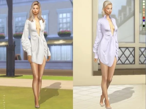 Alpha Jacquemus Shirt Dress - The Sims 4 Custom Content