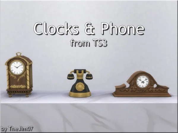 Maxis Match Clocks and Phone from by TheJim07 - The Sims 4 Custom Content