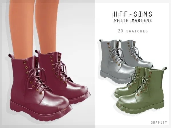 Alpha Hff Sims White Martens by grafity-cc - The Sims 4 Custom Content