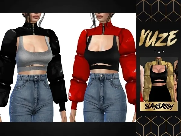 Alpha SlayClassy Vuze Top - The Sims 4 Custom Content