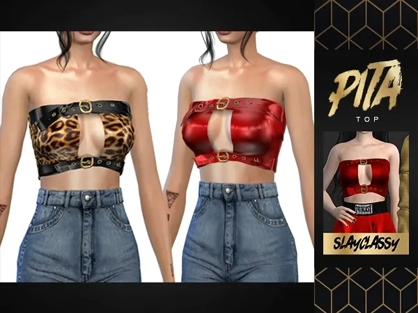 Alpha SlayClassy Pita Top - The Sims 4 Custom Content