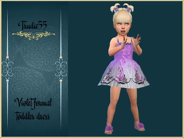 Alpha Violet formal toddler dress top - The Sims 4 Custom Content