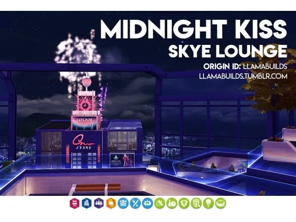Alpha Midnight Kiss Skye Lounge by llamabuilds - The Sims 4 Custom Content
