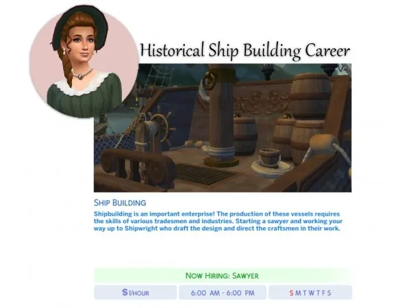 Maxis Match Shipbuilding Career Original Career by peebsplays update - The Sims 4 Custom Content