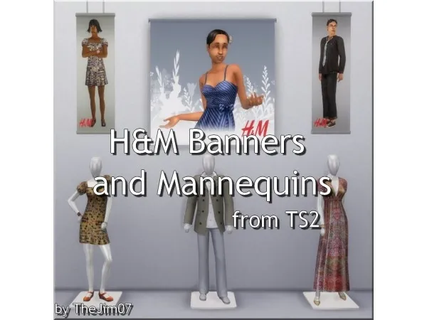 Maxis Match HM Signs and Mannequins from by TheJim07 - The Sims 4 Custom Content