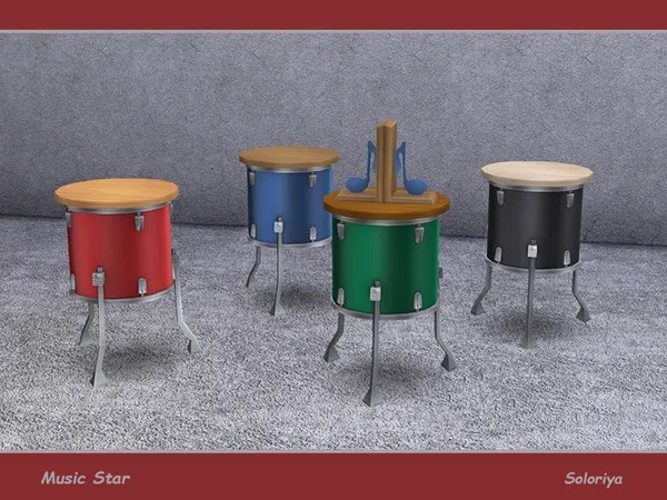 Music Star End Table Drum - The Sims 4 Custom Content