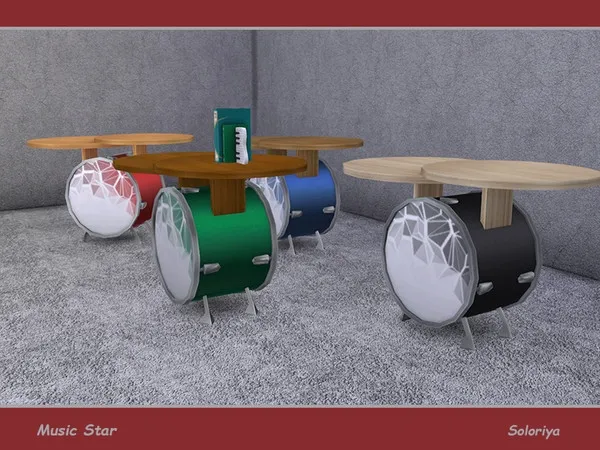 Music Star Hallway Table Drum - The Sims 4 Custom Content