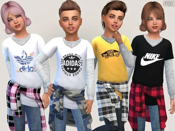 Alpha Everyday and Sporty Outfits For Children - The Sims 4 Custom Content