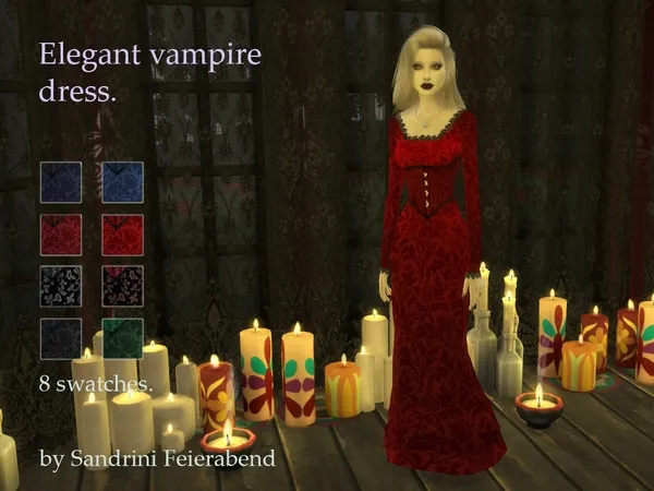 Alpha Elegant Vampire Dress - The Sims 4 Custom Content