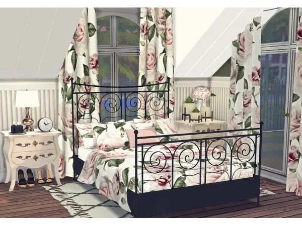 Alpha Flower delicacy bedroom set by Sooky - The Sims 4 Custom Content
