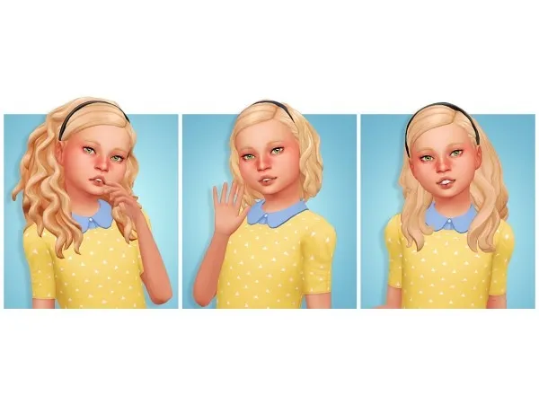 Maxis Match leeleesims1 wavy lady and aharris00britney Sabrina hair converted for kids sims by naevys - The Sims 4 Custom Content