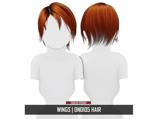 Alpha WINGS ON0105 HAIR TODDLER VERSION by redheadsims - The Sims 4 Custom Content