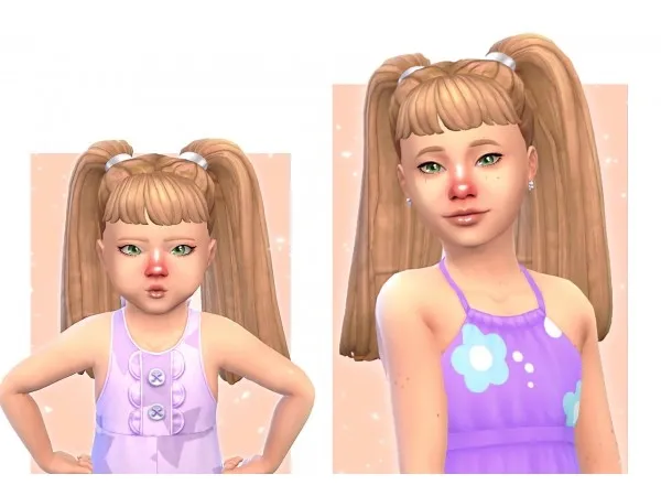 Maxis Match LYNN HAIR Toddler and Child Conversion by peachibloom - The Sims 4 Custom Content
