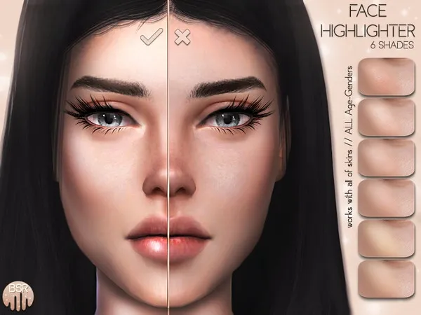 Alpha Face Highlighter BH05 - The Sims 4 Custom Content