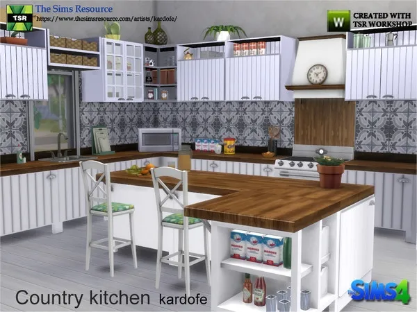 Alpha kardofe_Country kitchen by thesimsresource - The Sims 4 Custom Content