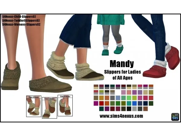 Alpha Mandy Slippers for Ladies of All Ages by sims4nexus - The Sims 4 Custom Content