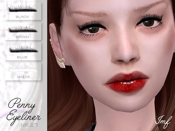 Alpha IMF Penny Eyeliner with upper lashes N27 - The Sims 4 Custom Content