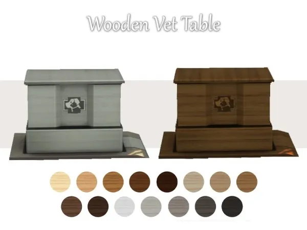 Maxis Match Vet Table Wood Tones Recolour by peebsplays - The Sims 4 Custom Content