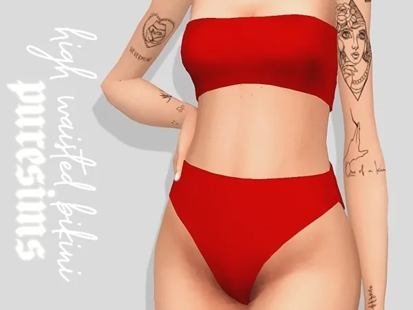 Maxis Match High Waisted Bikini - The Sims 4 Custom Content