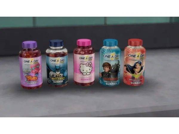 Maxis Match Kids One A Day Gummies by cropzsims - The Sims 4 Custom Content