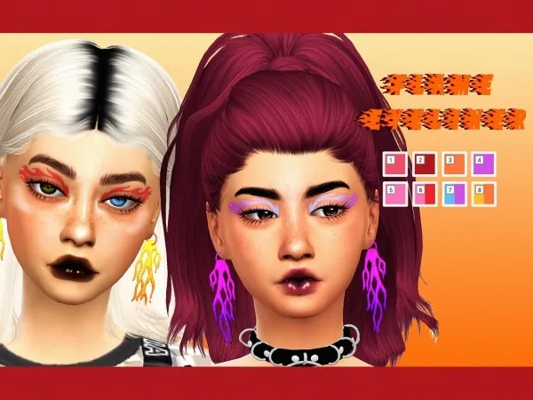Maxis Match FLAME EYELINER by cosmiccsims4 - The Sims 4 Custom Content
