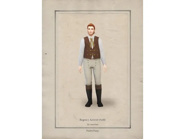 Maxis Match Regency Activist Outfit by peebsplays - The Sims 4 Custom Content