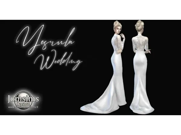 Alpha Yesrula Robe De Mariée by jomsims - The Sims 4 Custom Content