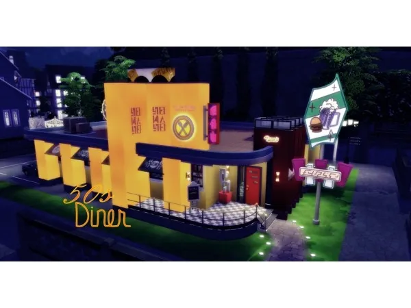 Alpha 50s Diner by itsmaycott - The Sims 4 Custom Content