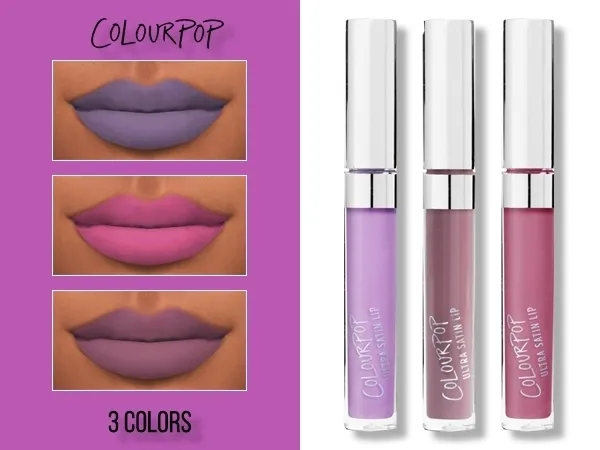 Alpha COLOURPOP Satin Lipsticks - The Sims 4 Custom Content