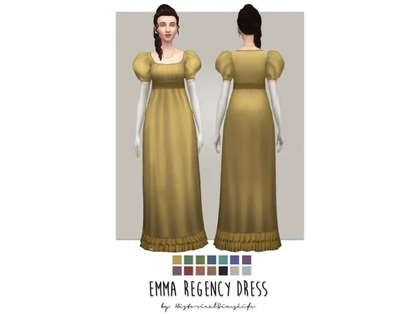 Maxis Match Emma Regency Dress by historicalsimslife - The Sims 4 Custom Content