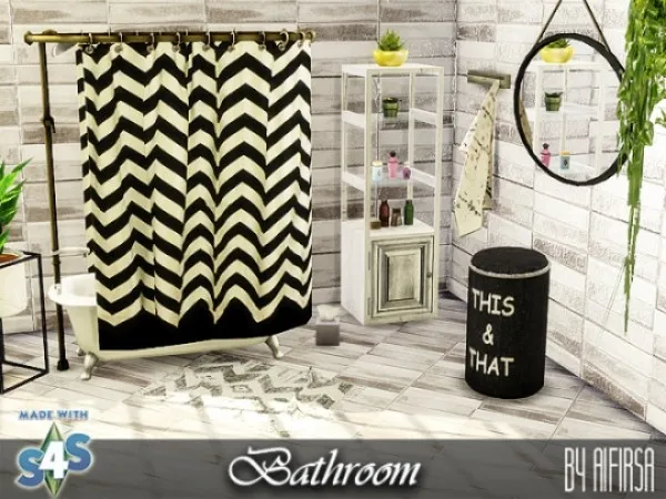 Alpha Furniture and decor for the bathroom by afirsa - The Sims 4 Custom Content