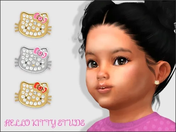 Alpha Hello Kitty Studs For Toddlers - The Sims 4 Custom Content