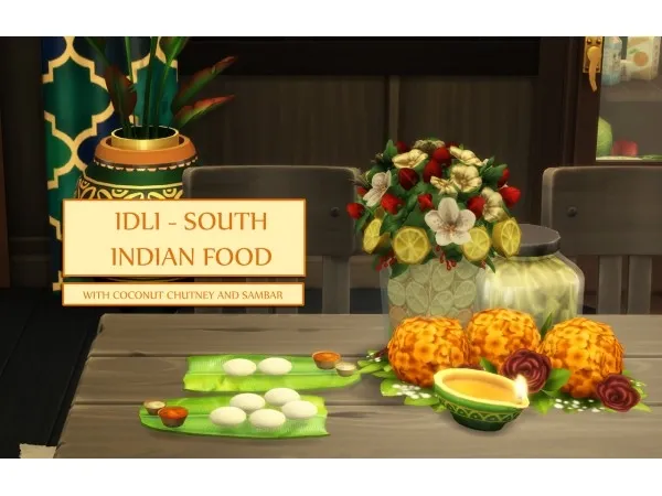Alpha Custom food Idli (South Indian Food) spicy scalpel by icy - The Sims 4 Custom Content