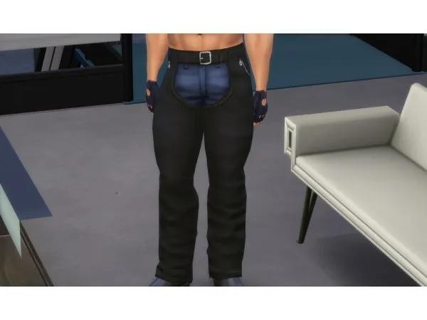 Maxis Match Leather Chaps reworked by metalfenix - The Sims 4 Custom Content