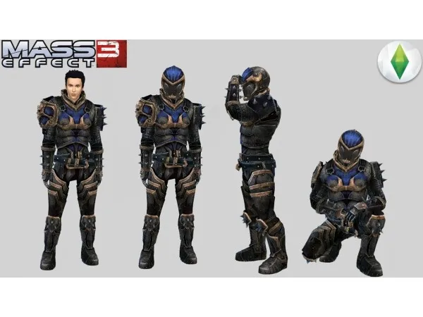 Alpha Mass Effect 3 Reckoner Knight armor Male by simsfinds - The Sims 4 Custom Content
