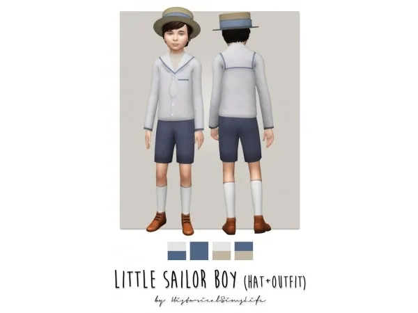 Maxis Match Little Sailor Boy Outfit by historicalsimslife - The Sims 4 Custom Content