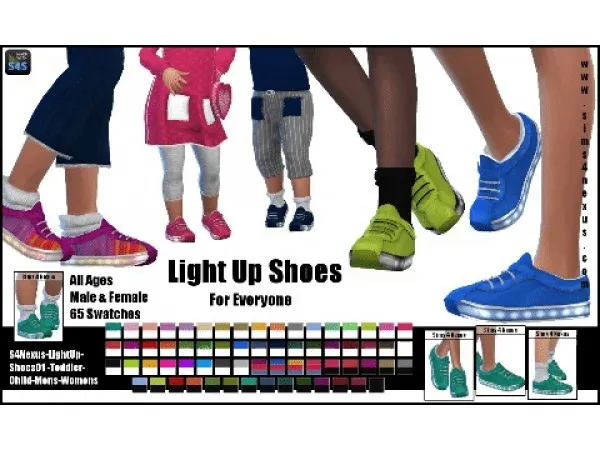 Alpha Light Up Shoes For Everyone by sims4nexus - The Sims 4 Custom Content