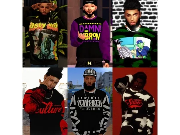 Alpha Urban Male Sweatshirt Recolor by afrosimtricsimmer - The Sims 4 Custom Content