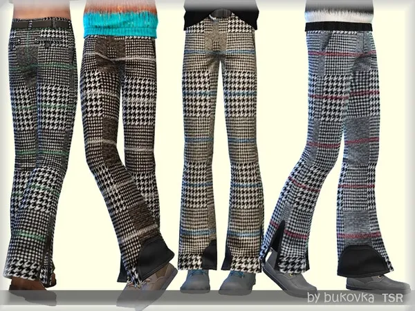 Alpha Flared Pants Plaid - The Sims 4 Custom Content