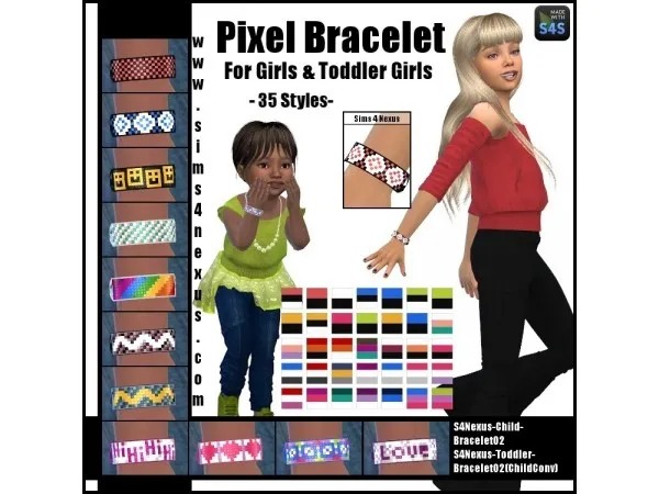 Alpha Pixel Bracelet by sims4nexus - The Sims 4 Custom Content