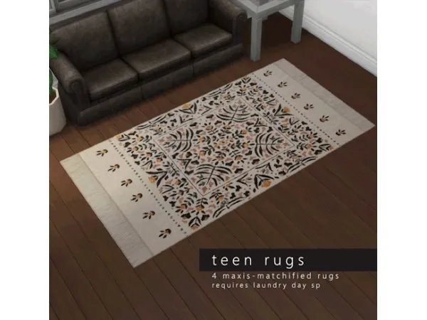 Alpha Teen rugs by donutsimmings - The Sims 4 Custom Content