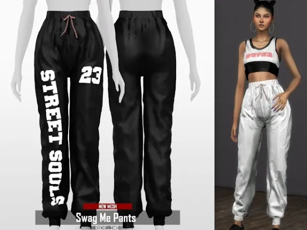 Alpha Swag Me Pants (NEW MESH) by ruchellsims - The Sims 4 Custom Content